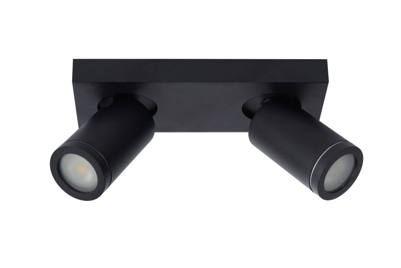 Lucide TAYLOR - Stropné bodové svietidlo Kúpeľňa - LED Dim to warm - GU10 - 2x5W 2200K/3000K - IP44 - Black